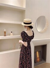 法式碎花连衣裙，女装连衣裙，亿炫(5F)