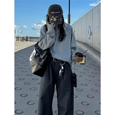 【网图】手缝线麦穗纹Polo卫衣男秋装美式老钱风长袖T恤TX223-P30，男装T恤，电商C213(原B265)