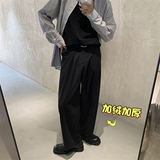 ND792-TP45-2023冬季港风休闲裤子男生小西裤加绒加厚ins百搭长裤，男装休闲裤，电商A102-1