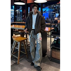 水晶绒毛领原版派克服棉衣气质日系慵懒时尚原宿流行MHT274，男装棉衣，星座1116A（原606A-3）
