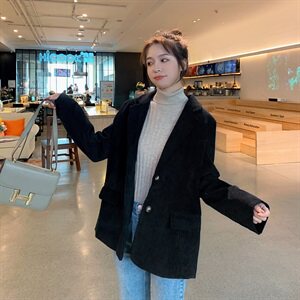 31号出货！2020春秋高品质灯芯绒收腰小西装165A-2001图片