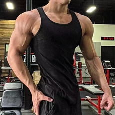 螺纹背心重磅弹力透气男款打底t恤弹性健身运动无袖BX13P18特，男装背心/马甲，电商D256-1(原A064-1)