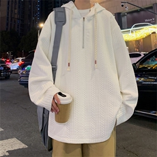 W9005/P55春装新款现货提花连帽个性外套男宽松大码上衣潮男外套，女装短外套，电商A141