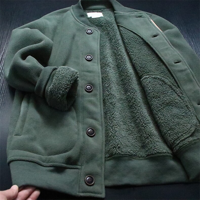 加绒棒球服秋冬新款青春潮流日系简约休闲夹克加厚羊羔绒保暖外套,男装夹克,星座813-2