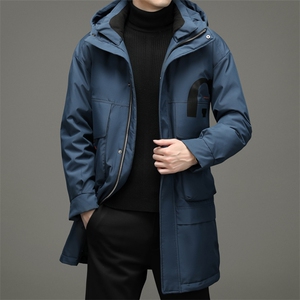 新款2023冬季中年男士白鸭绒连帽羽绒服爸爸冬装外套TLM8998-P340图片