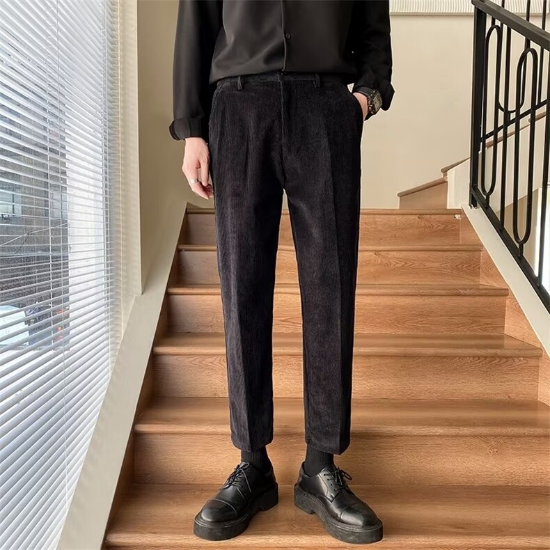 灯芯绒西装裤子男春秋季休闲长裤秋冬直筒西裤韩版修身潮流D01,男装西裤,星座1116A-2（原606A-1）
