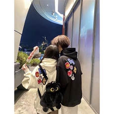 1506-1/W1761/P59男女新款刺绣勋章字母美式连帽套头宽松百搭卫衣，男装卫衣，星座1506-1