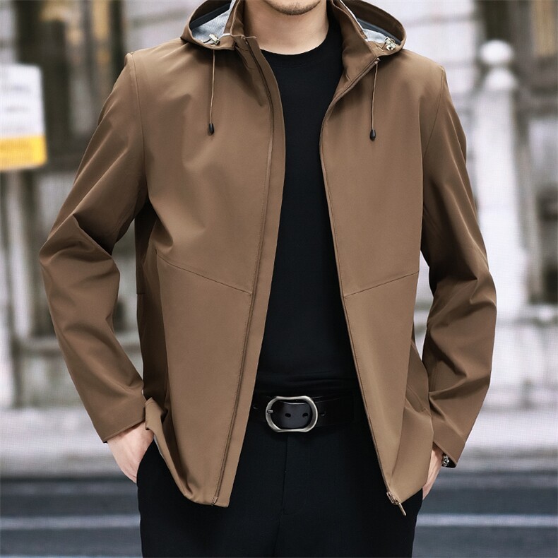 2024春秋季新款男士商务休闲夹克外套中青年纯色百搭防风上衣潮,男装夹克,电商B212（原钱塘6029）