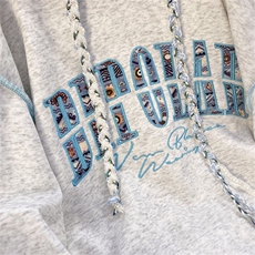 万针刺绣结构设计重磅秋冬全棉高品质美式高街连帽卫衣外套Y7809，女装短外套，电商A486-1