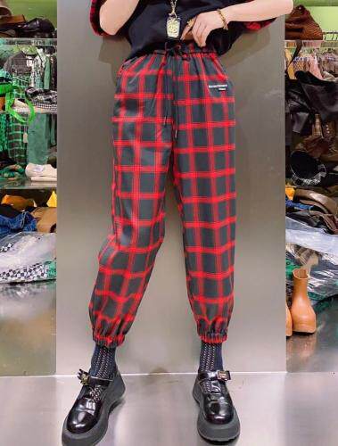 格子卫裤，女装休闲裤，魅丽贝斯