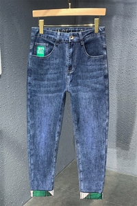 抖音夏季薄款牛仔裤男弹力小脚九分裤YKK拉链NZK992-P70图片