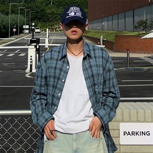 现货！！春装ins风宽松长袖衬衫男装休闲衬衣外套XZ716A-CS809P55图片