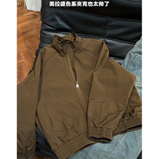 高品质春装新款老钱风美式高街解构立领棒球服飞行夹克休闲外套潮，男装夹克，电商A486-1