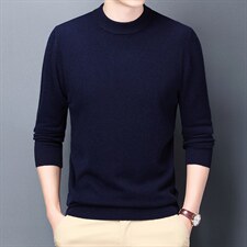 LB9201精纺全羊毛羊毛衫男绵羊毛针织衫圆打底衫毛衣P120图片