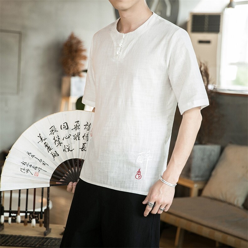 2021夏季风新款短袖T恤男竹节棉薄款半袖上衣QT6005-T,男装T恤,星座1112-5（原712-5）