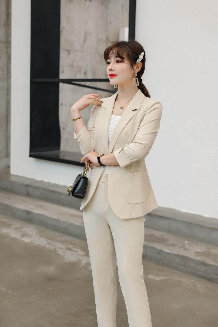 时尚套裤两件套，粉色，米色，黑色，绿色。5个尺码。，女装，湘怡服饰