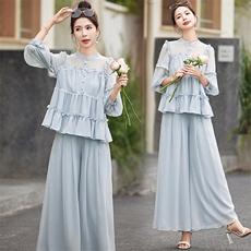 法式御姐轻熟风雪纺女2025年夏季新款高级感气质阔腿裤，女装防晒衣，水衣源