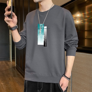 抖音直播主推春秋新款现货男士印花圆领大码卫衣长袖打底F120图片