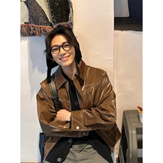 现货不缺货假两件皮衣夹克外套1209-1-JK17-P108（网图），男装皮衣，星座1209-1