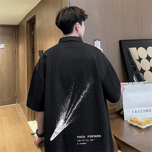 可设48小时支持抖音得物来样二开 网眼透气翻领t恤美式短袖POLO衫图片