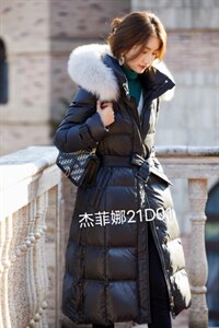 自然收腰羽绒服,女装羽绒服,杰菲娜