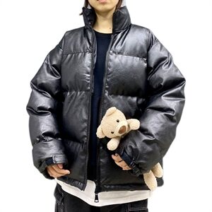 2020现货主推男女冬季立领PU皮大码加厚棉衣休闲情侣棉袄MY02图片