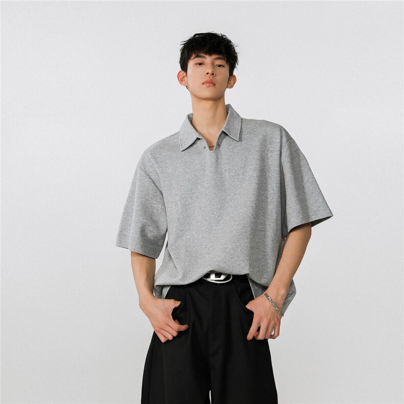 2025夏季新款金属扣纯色POLO衫PL2780-特批35控58，男装Polo衫，电商A072