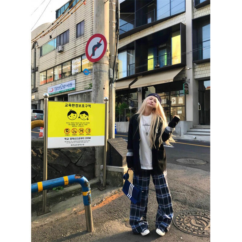 【有货】G11LL-特P40美式复古蓝色格子裤子男女秋冬新款加绒裤,男装休闲裤,星座1007（原301D）