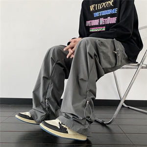秋季新款港风大口袋工装裤飘带宽松休闲裤K0978-P55图片