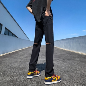 现货 夏季美式高街后破洞修身弹力牛仔裤男 K802-K867-P45图片