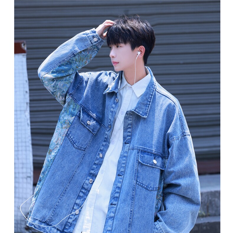 1刺绣牛仔大码M-5X面料:75%棉%聚酯纤维夹克男LNZ77065P95控128，男装夹克，星座226-2