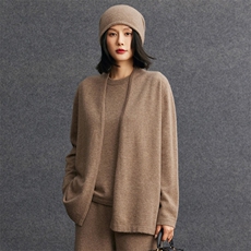 2025舒适简约宽松开衫长袖针织衫秋冬新款，女装针织衫/毛衣，五色羊羊绒