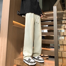 牛仔裤2024新款男复古潮牌美式做旧直筒裤子春季高街阔腿，男装牛仔裤，星座410-6（原星座1304-1）