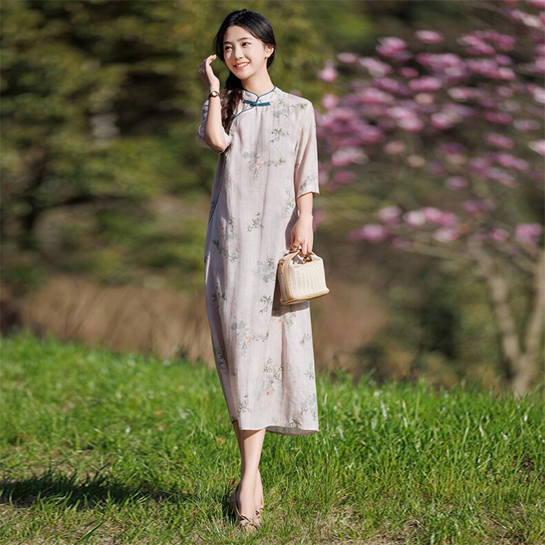 2026年夏季苎麻文艺/优雅旗袍,女装汉服/婚纱/旗袍/礼服,江南依恋