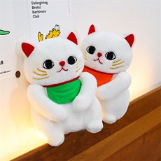 新款可爱情侣围巾猫毛绒玩偶公仔抱枕安抚陪睡娃娃小朋友礼物