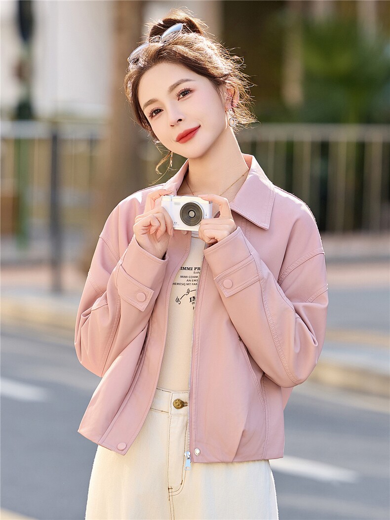 2026年春季新款现货休闲时尚皮衣外套品质女装,女装皮衣,臻衣坊