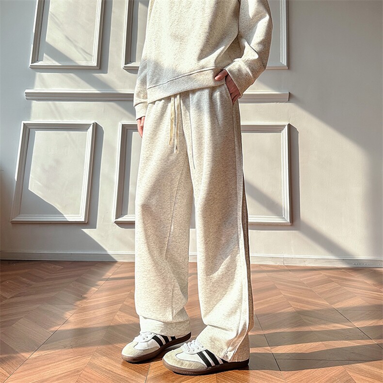 K10033-P35潮牌卫裤男2025新款百搭褶皱宽松直筒休闲长裤,男装休闲裤,电商A178