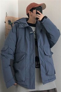 【】A003-HY8003-P135秋冬新款多口袋时尚连帽棉衣 几物图片