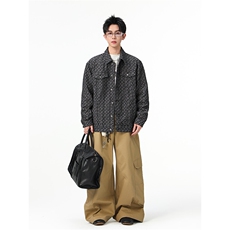 水洗牛仔外套男款春美式痞帅上衣服宽松休闲工装夹克JK1322-P75，男装工装外套，星座1103-3