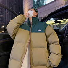 衣男冬季加厚保暖宽松拼接撞色立领服潮牌面包服W6275-P82，男装棉衣，星座512-3