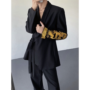 现货 25秋冬龙袍礼服龙纹重工刺绣男士新中式西服xz165-p198图片