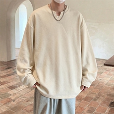 V领肌理纹加绒长袖T恤【现货】C403A-CT2500VJR-特P25常规-特P18，男装T恤，电商C403A