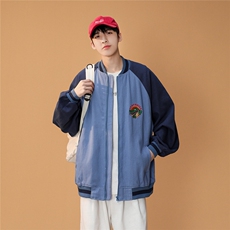 春季新款棒球领潮流鳄鱼水洗长袖休闲夹克外套JK97/P30，男装夹克，星座202