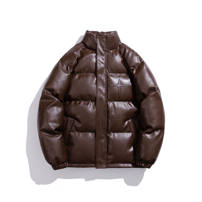 白底鳄鱼纹钢印字母图案设计大码休闲潮流棉衣男MY77727P128控168，男装棉衣，星座227-7