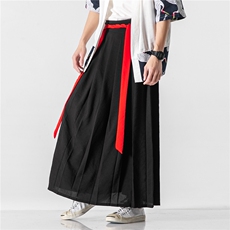 夏季风汉服宋裤一片式裙绑带裙裤情侣款百褶马面裙K129/P85，男装民族服装，电商A221A
