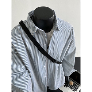 牛仔条纹长袖衬衫F6601特P45控68图片