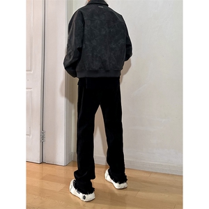 B221 美式ins高街暗黑小众修身毛边微喇牛仔裤 LK23004-P55 控78图片