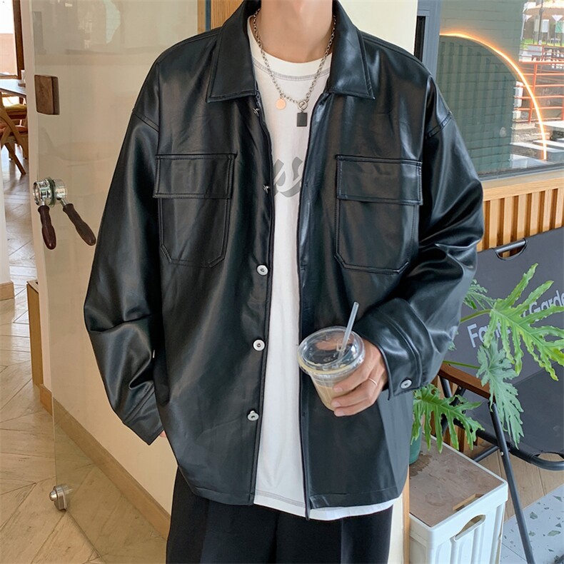 现货百搭男士PU皮外套潮情侣款皮夹克,男装夹克,星座510-1