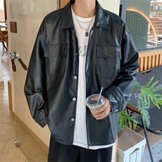 现货百搭男士PU皮外套潮情侣款皮夹克，男装夹克，星座510-1
