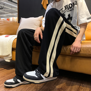 高街条纹休闲裤男女潮牌嘻哈运动裤港风宽松直筒长裤AK7279-P35图片